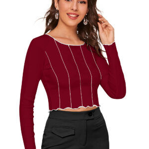 Full Sleeves Maroon Top