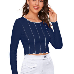 Full Sleeves Navy Blue Top