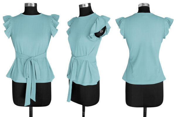 Designer Cap Sleeves Pista T-Shirt - Image 6