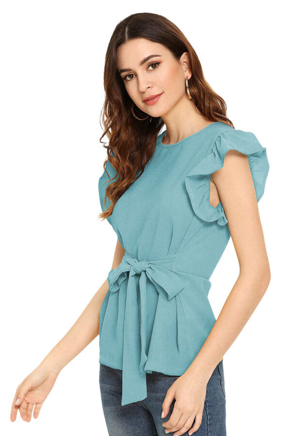 Designer Cap Sleeves Pista T-Shirt - Image 3