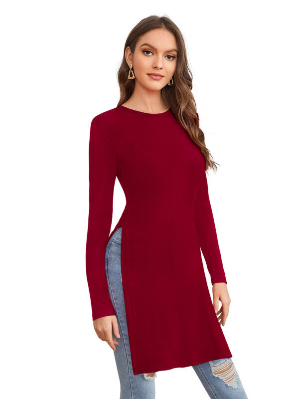 Maroon Full Sleeves Tunic - Image 2