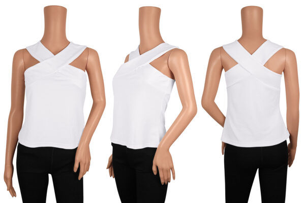 White Sleeveless V-neck Top - Image 6