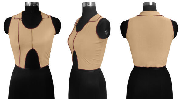 Chiku Sleeveless V-neck Collared Top - Image 6