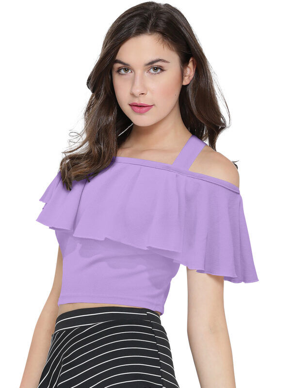 Purple Off Shoulder Top - Image 3