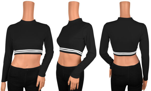 Full Sleeves Black High Neck Top - Image 6