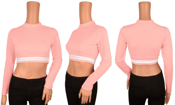 Full Sleeves Peach High Neck Top - Image 6