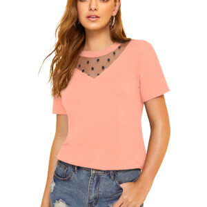 Peach  Short Sleeves T-Shirt