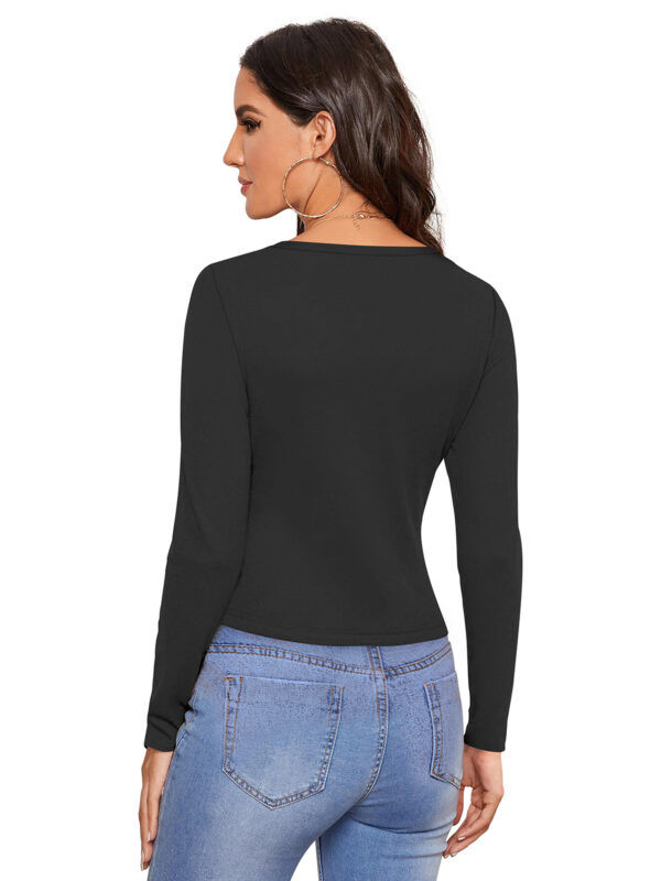 Full Sleeves Black T-Shirt - Image 4