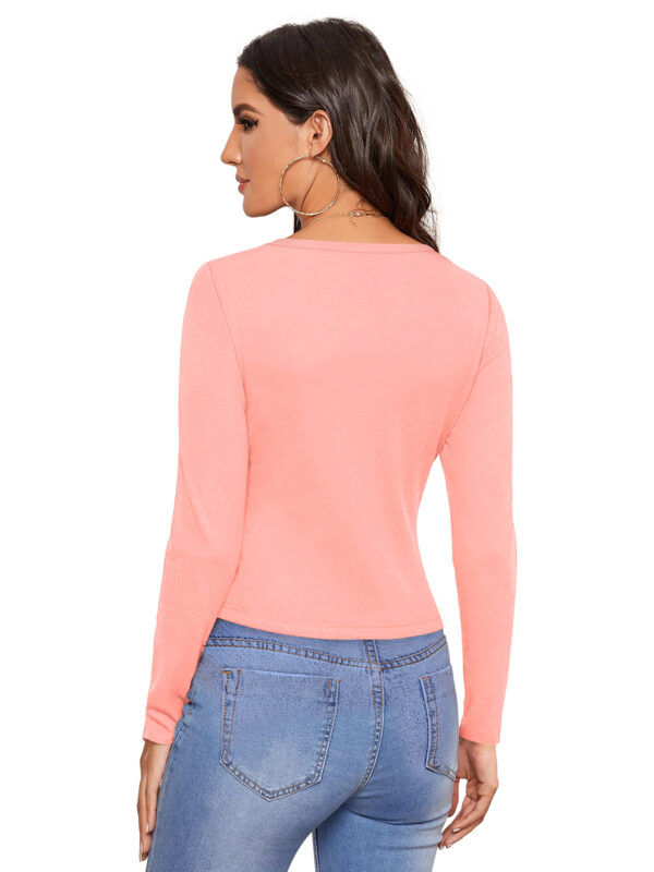 Full Sleeves Peach T-Shirt - Image 4