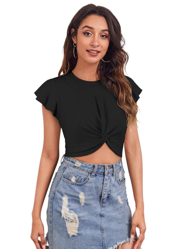 Black Round Neck Top - Image 2