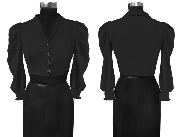 Black Lapel Collar Top - Image 6