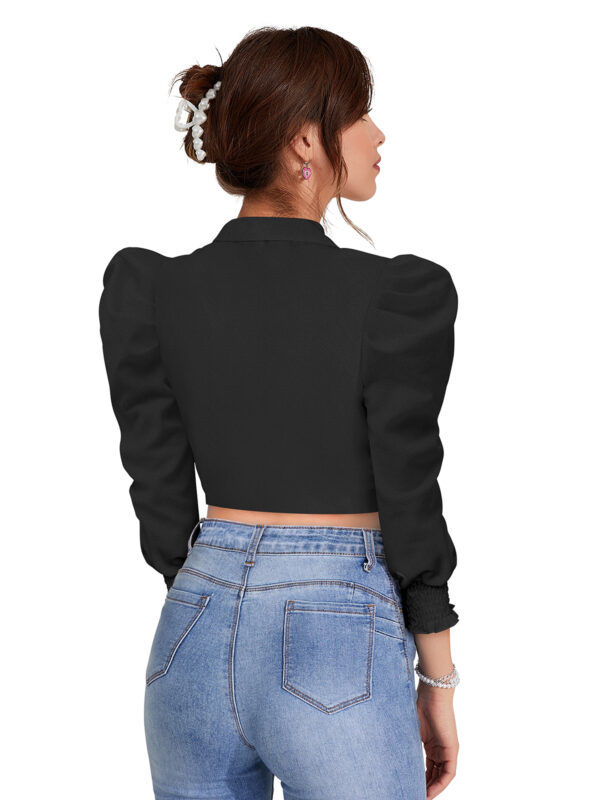 Black Lapel Collar Top - Image 4