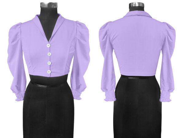 Purple Lapel Collar Top - Image 6