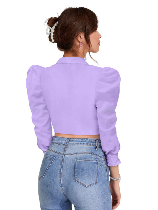 Purple Lapel Collar Top - Image 4
