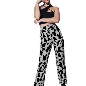 Polyester Cow Pattern Grey Pant