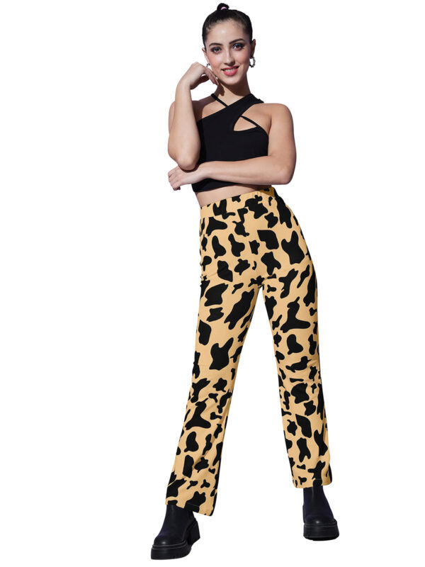 Polyester Cow Pattern Chiku Pant