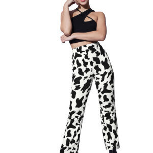 Polyester Cow Pattern White Pant