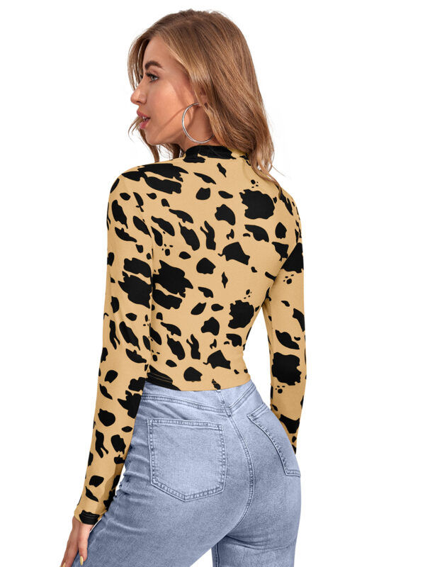 Polyester Cow Pattern Chiku T-Shirt - Image 4