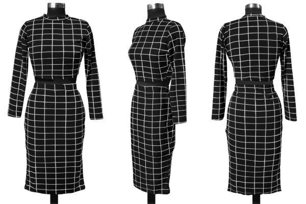 Black Checkered Pattern Skirt Top - Image 5
