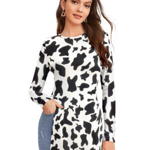 White Cow Pattern Tunic