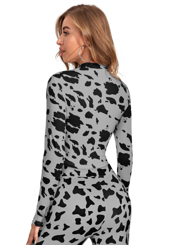 Polyester Cow Pattern Grey Pant T-Shirt - Image 4