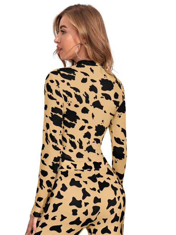Polyester Cow Pattern Chiku Pant T-Shirt - Image 4