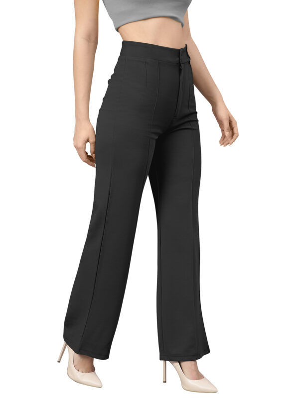 Solid Black Polyester Pant - Image 2