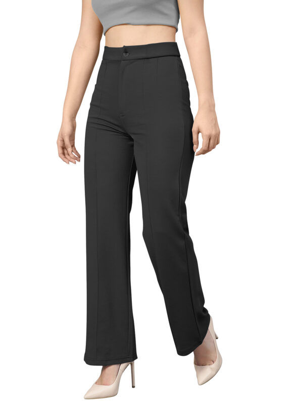 Solid Black Polyester Pant - Image 3