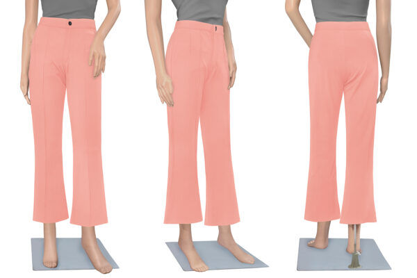 Polyester Solid Peach Pant - Image 6