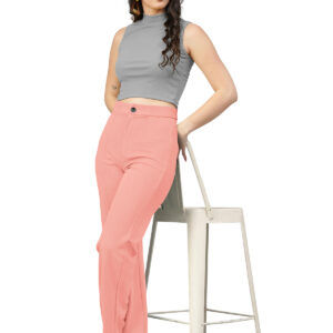 Polyester Solid Peach Pant