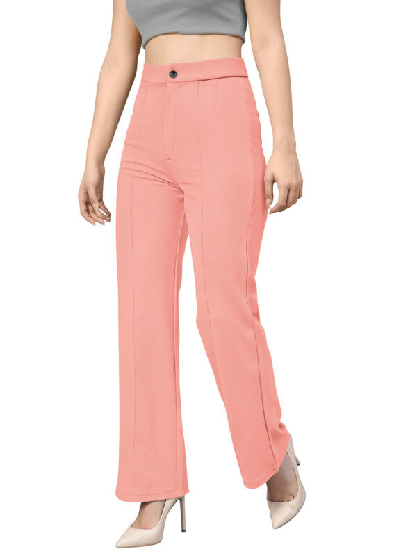 Polyester Solid Peach Pant - Image 3