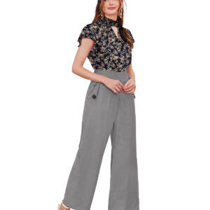 Women’s Grey Color Polyester Knitting Pant