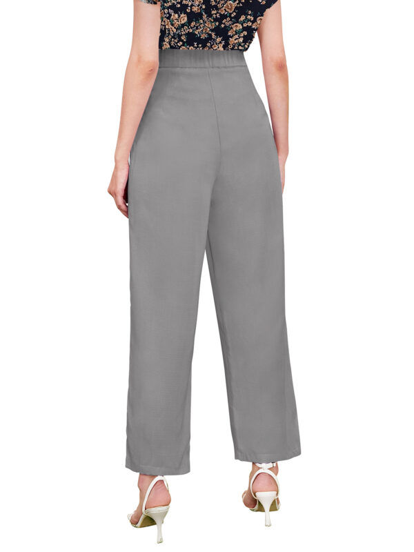 Women’s Grey Color Polyester Knitting Pant - Image 4