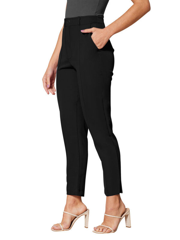 Women’s Black Color Polyester Knitting Pant - Image 3