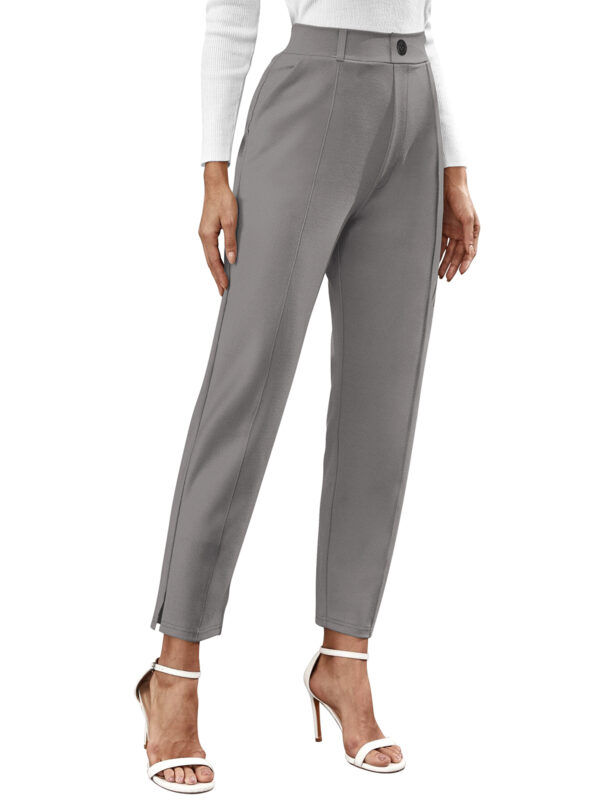 Women’s Polyester Knitting Grey Color Pant - Image 2