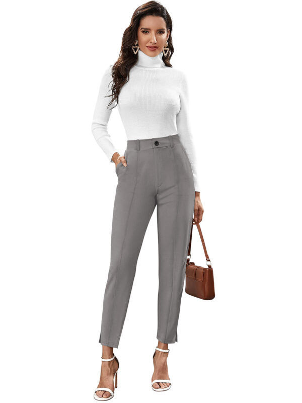 Women’s Polyester Knitting Grey Color Pant - Image 5