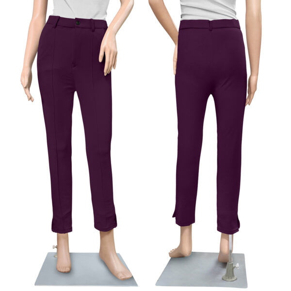 Women’s Polyester Wine Color Knitting Pant - Image 6