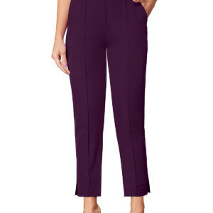 Women’s Polyester Wine Color Knitting Pant