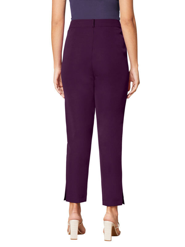 Women’s Polyester Wine Color Knitting Pant - Image 4