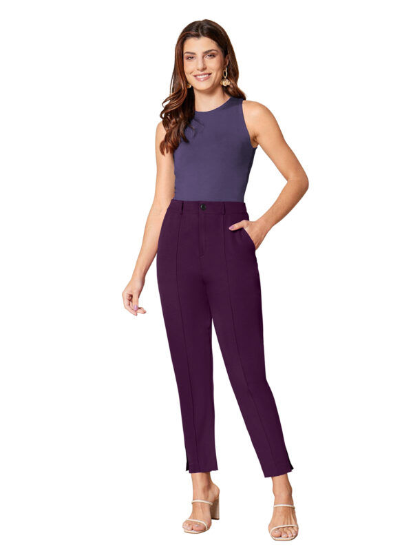 Women’s Polyester Wine Color Knitting Pant - Image 5