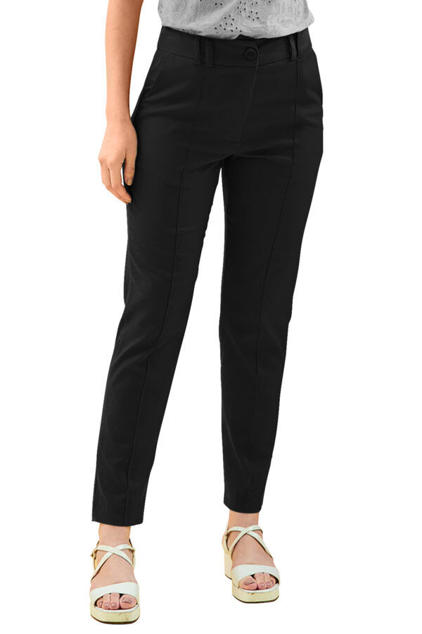 Polyester Solid Black Pant - Image 3