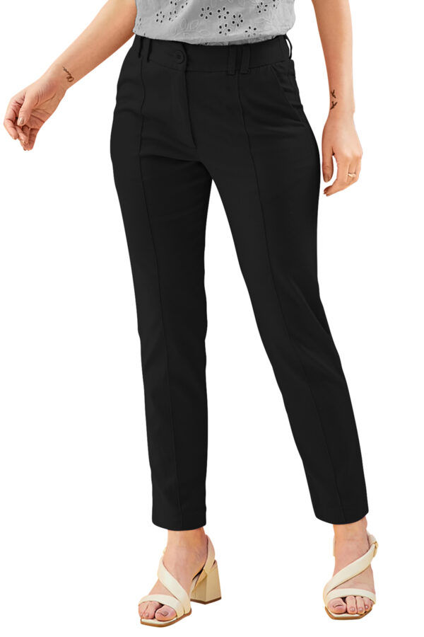 Polyester Solid Black Pant - Image 5
