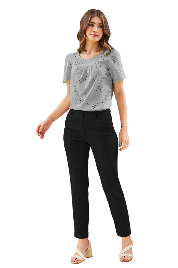 Polyester Solid Black Pant - Image 4