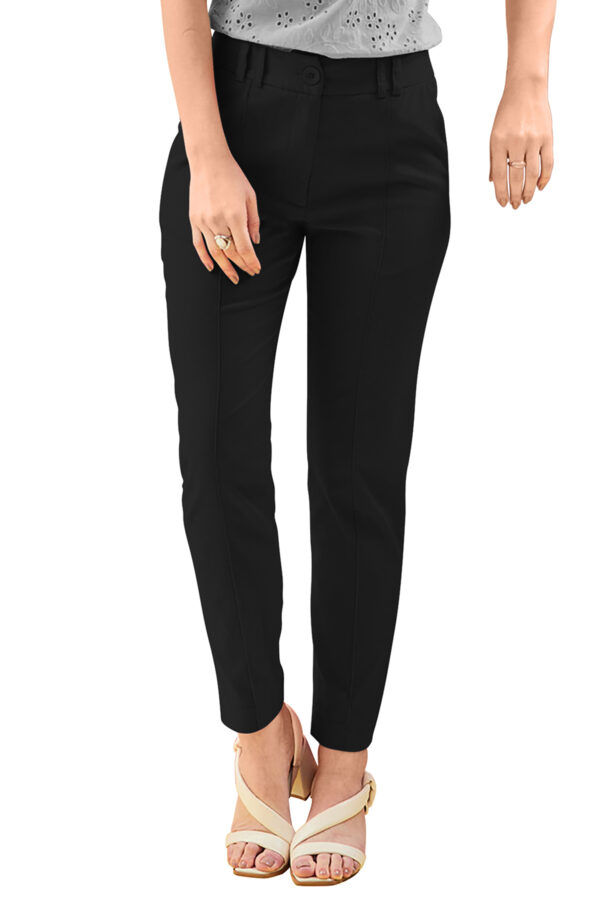 Polyester Solid Black Pant - Image 9