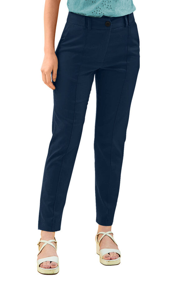 Women’s Navy Blue Color Polyester Knitting Pant - Image 4