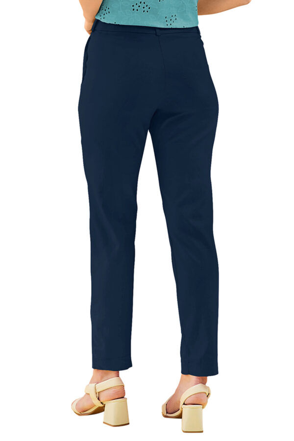Women’s Navy Blue Color Polyester Knitting Pant - Image 8