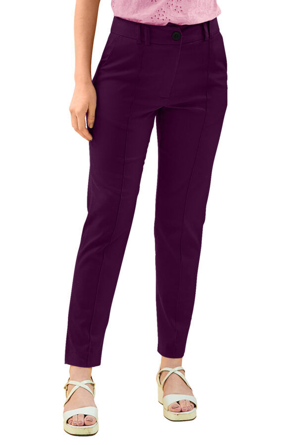 Women’s Wine Color Polyester Knitting Pant - Image 4