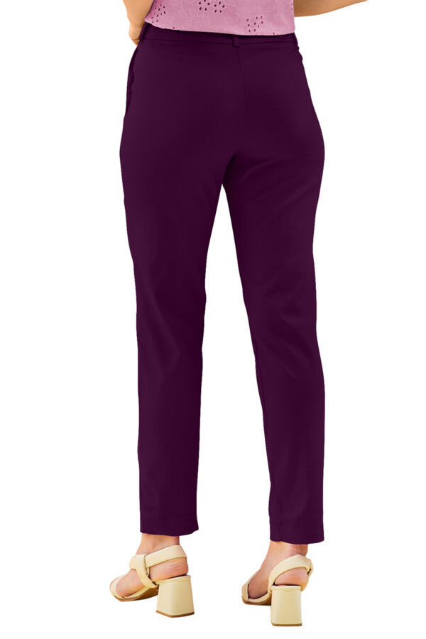 Women’s Wine Color Polyester Knitting Pant - Image 8