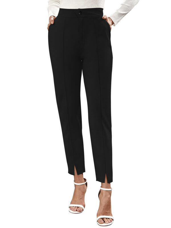 Polyester Black Solid Pant - Image 2