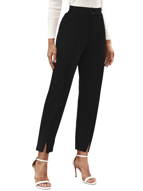 Polyester Black Solid Pant - Image 3